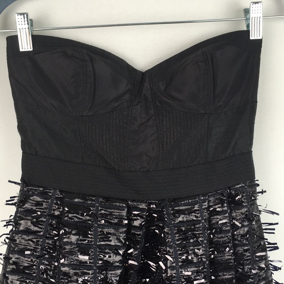 J.Crew Black Strapless Holiday Party Tinsel Dress - Picture 3 of 7